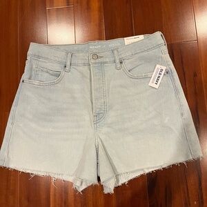 Old Navy Jean‎ Shorts Sky-Hi A-Line High Rise Button Fly Light Wash Denim New 12